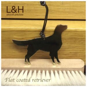 Ciondolo portachiavi silhouette Flat Coated Retriever