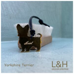Ciondolo portachiavi silhouette Yorkshire Terrier